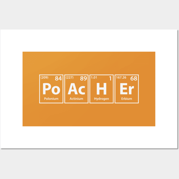 Poacher (Po-Ac-H-Er) Periodic Elements Spelling Wall Art by cerebrands